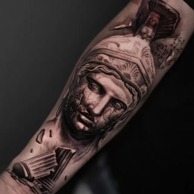Unleash Your Inner Warrior: Greek Mythology Forearm Tattoos